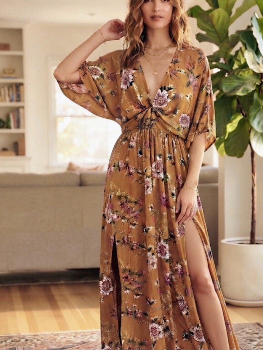 Showpo Kimono Maxi Dress Womens US Sz 8
